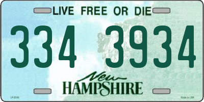 NH license plate 3343934