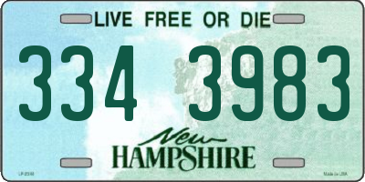 NH license plate 3343983