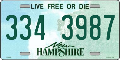 NH license plate 3343987