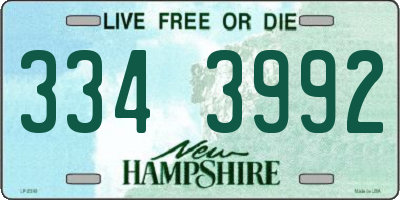 NH license plate 3343992
