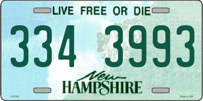 NH license plate 3343993