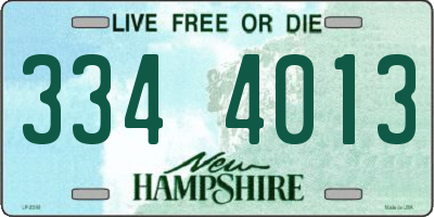 NH license plate 3344013