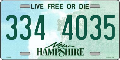 NH license plate 3344035