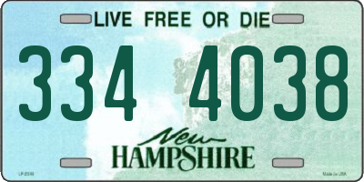 NH license plate 3344038