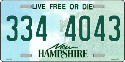 NH license plate 3344043