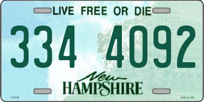 NH license plate 3344092