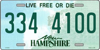 NH license plate 3344100