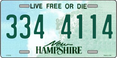 NH license plate 3344114