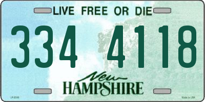 NH license plate 3344118