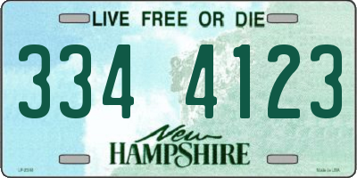 NH license plate 3344123