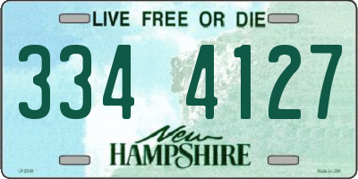 NH license plate 3344127