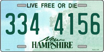 NH license plate 3344156