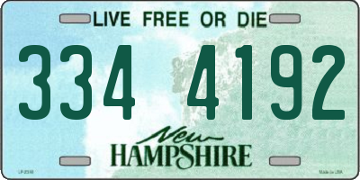 NH license plate 3344192
