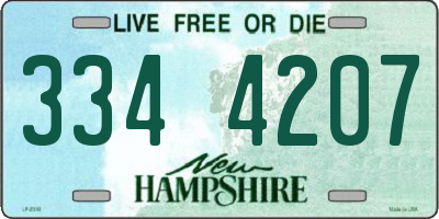 NH license plate 3344207