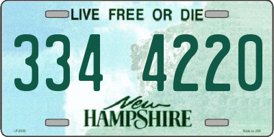 NH license plate 3344220