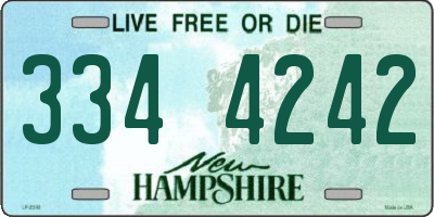 NH license plate 3344242