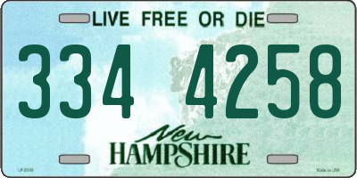 NH license plate 3344258