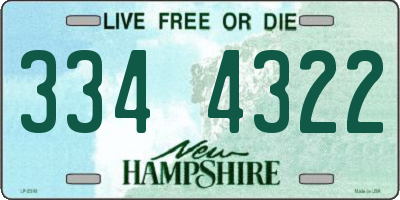 NH license plate 3344322