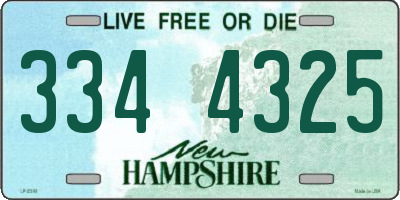 NH license plate 3344325