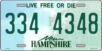 NH license plate 3344348