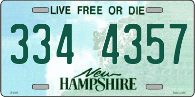 NH license plate 3344357