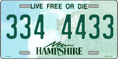 NH license plate 3344433