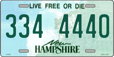 NH license plate 3344440