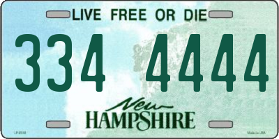 NH license plate 3344444