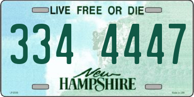 NH license plate 3344447