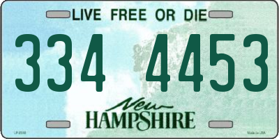 NH license plate 3344453