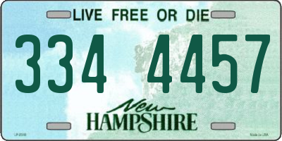 NH license plate 3344457