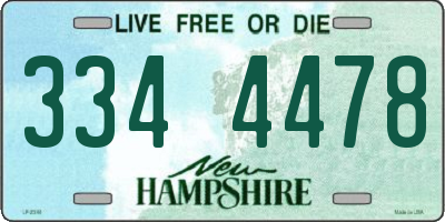 NH license plate 3344478