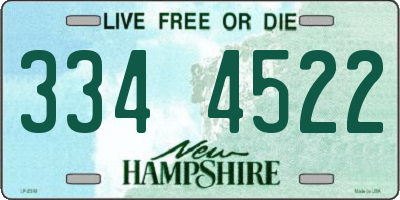 NH license plate 3344522