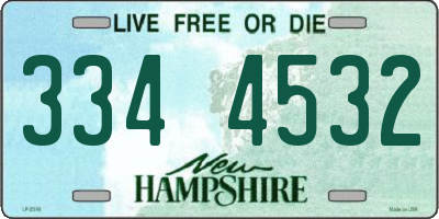 NH license plate 3344532