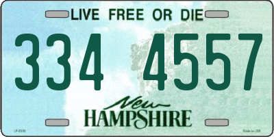 NH license plate 3344557