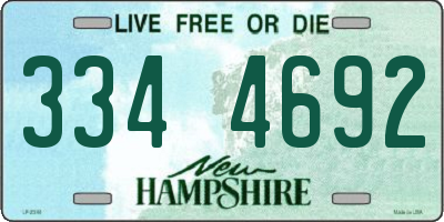 NH license plate 3344692