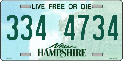 NH license plate 3344734
