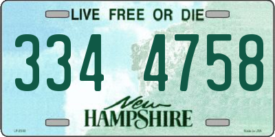 NH license plate 3344758