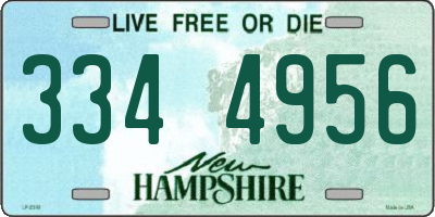 NH license plate 3344956