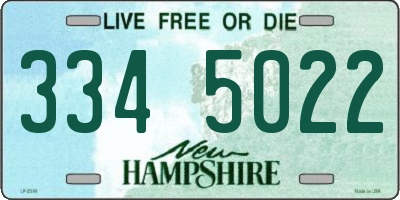 NH license plate 3345022