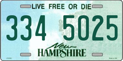 NH license plate 3345025