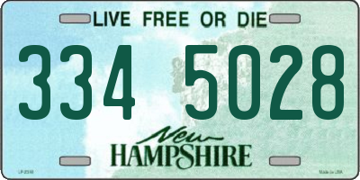 NH license plate 3345028