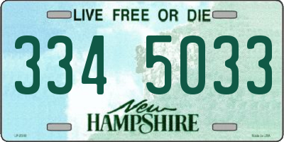 NH license plate 3345033