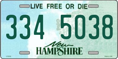 NH license plate 3345038