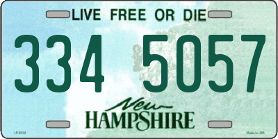 NH license plate 3345057