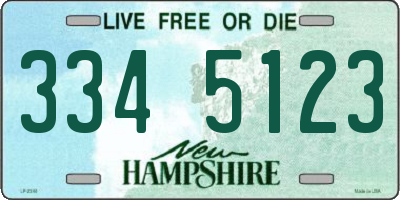 NH license plate 3345123