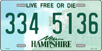 NH license plate 3345136