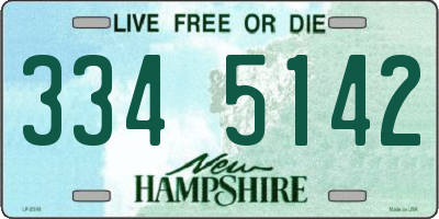 NH license plate 3345142