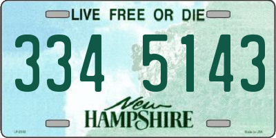 NH license plate 3345143