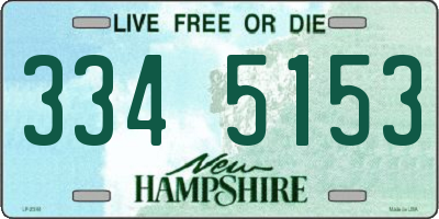 NH license plate 3345153